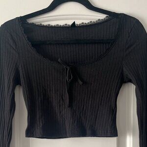 Shein black crop top